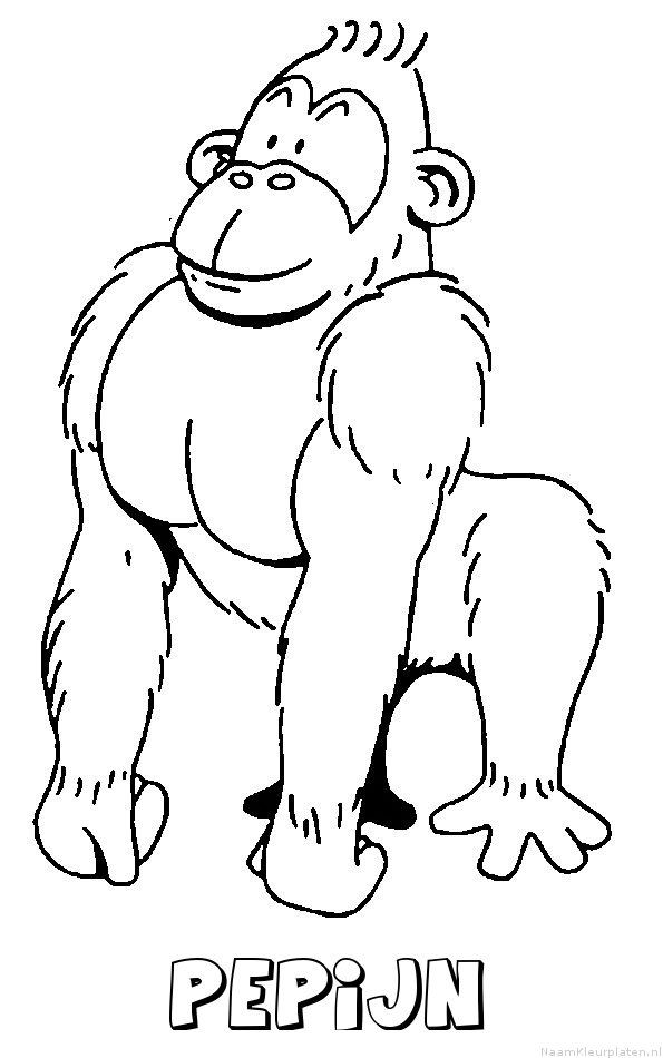 Pepijn aap gorilla kleurplaat