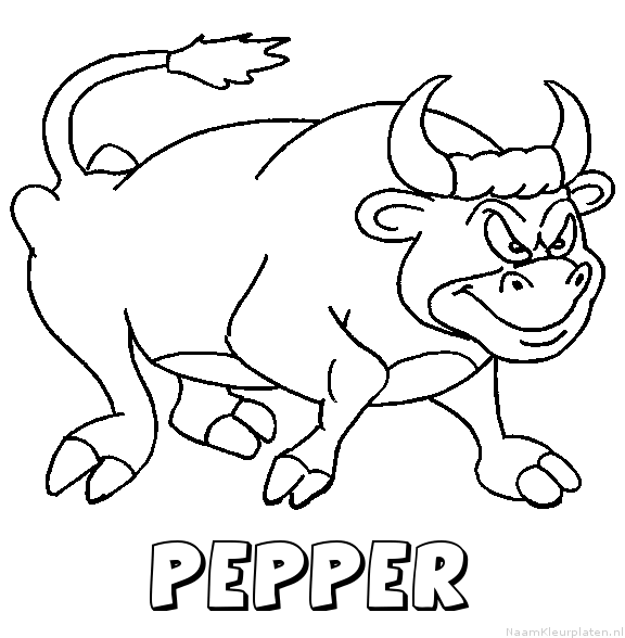 Pepper stier kleurplaat