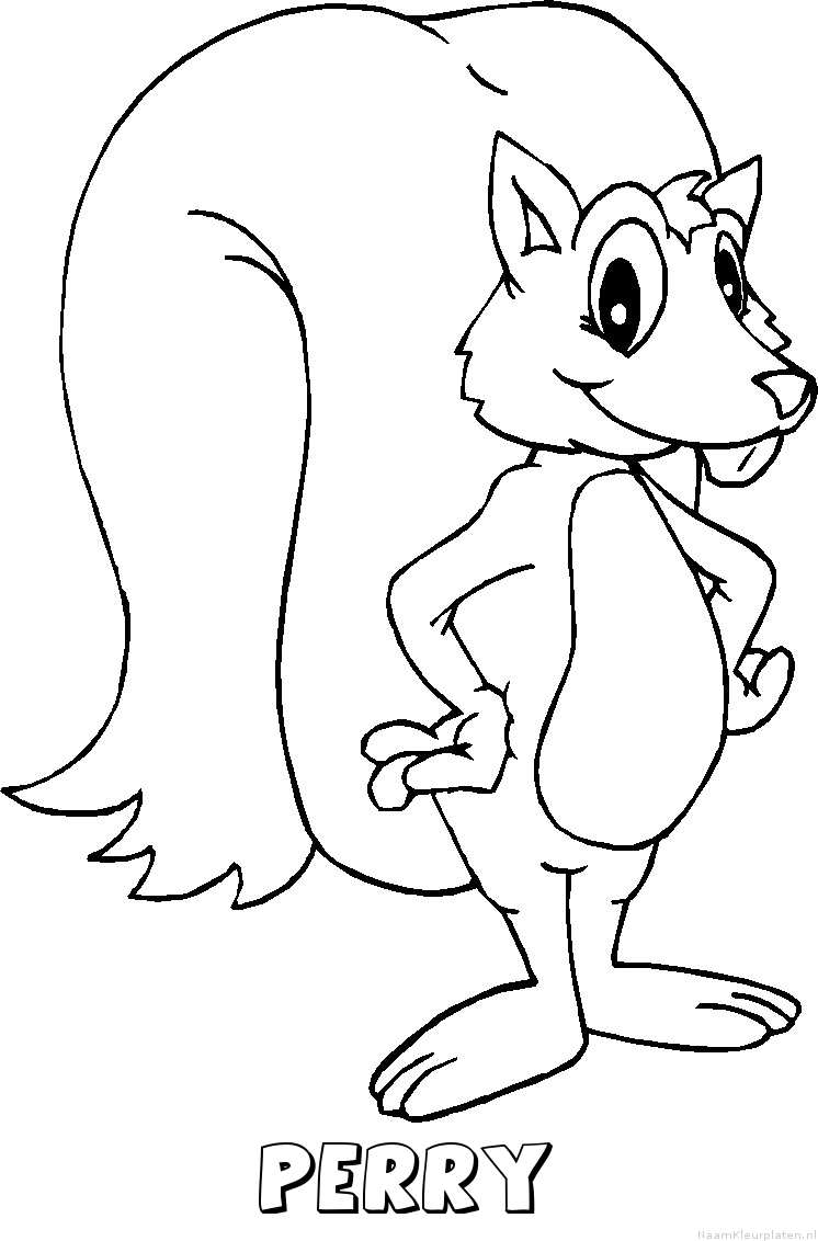 Perry eekhoorn kleurplaat