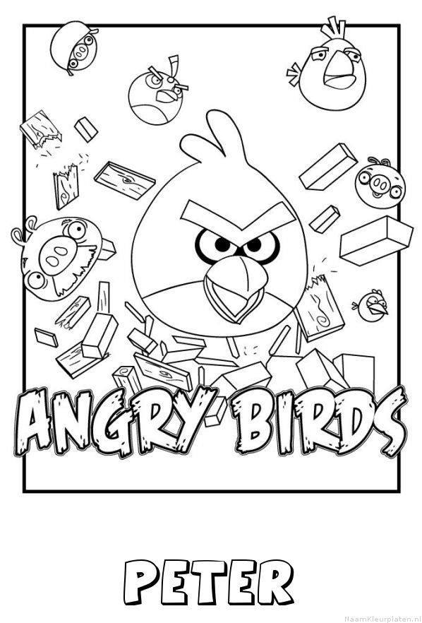 Peter angry birds kleurplaat