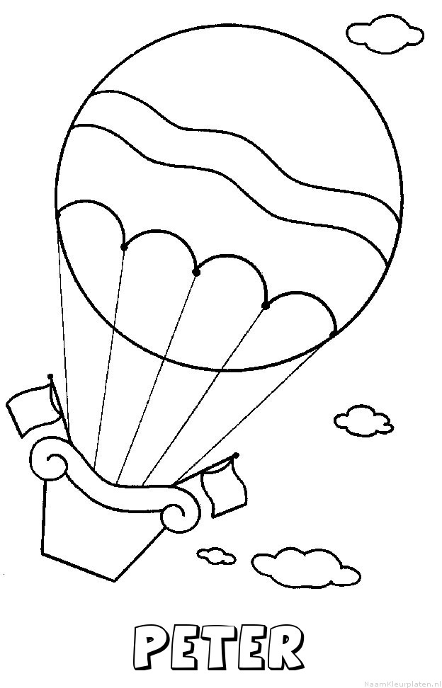 Peter luchtballon kleurplaat