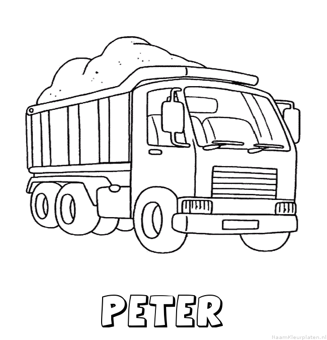 Peter vrachtwagen kleurplaat
