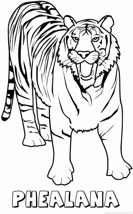 Phealana tijger 2 kleurplaat