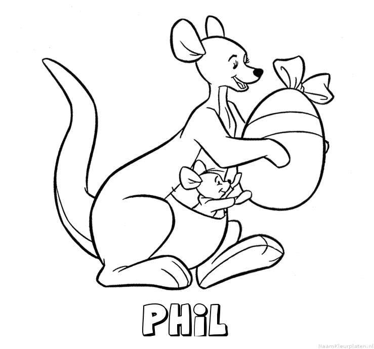 Phil kangoeroe kleurplaat