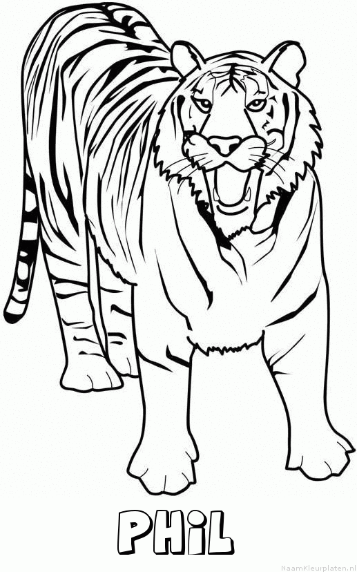 Phil tijger 2 kleurplaat