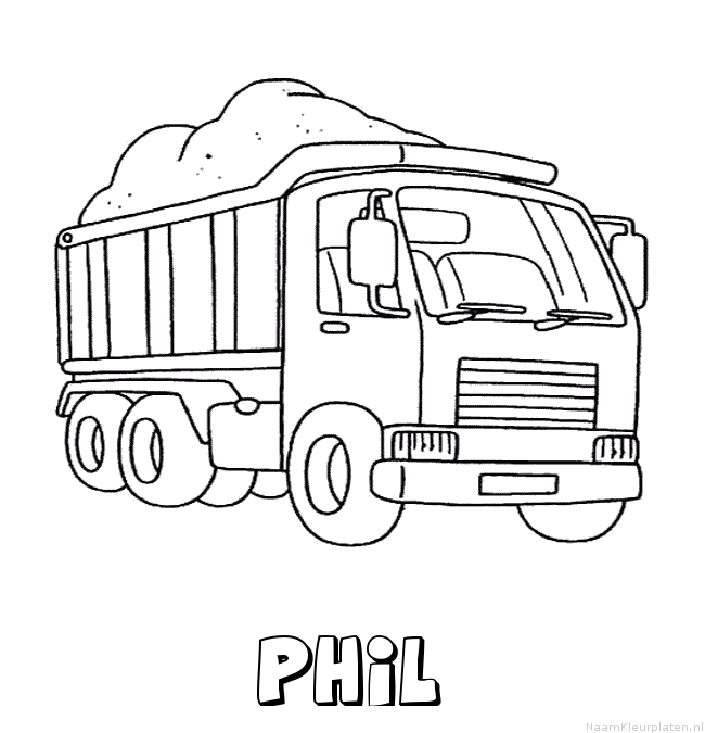 Phil vrachtwagen kleurplaat