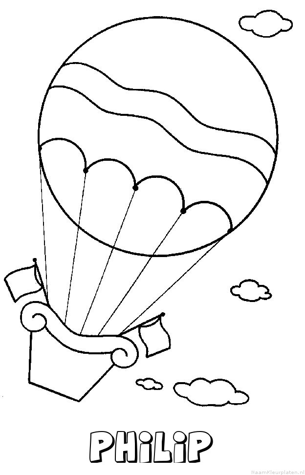 Philip luchtballon kleurplaat