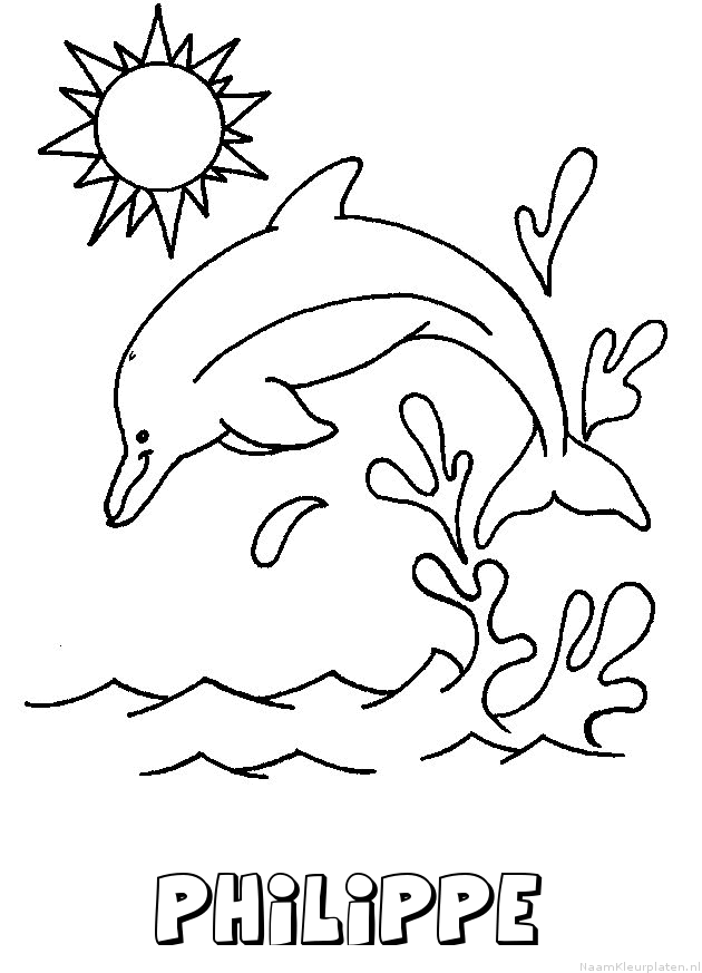 Philippe dolfijn kleurplaat