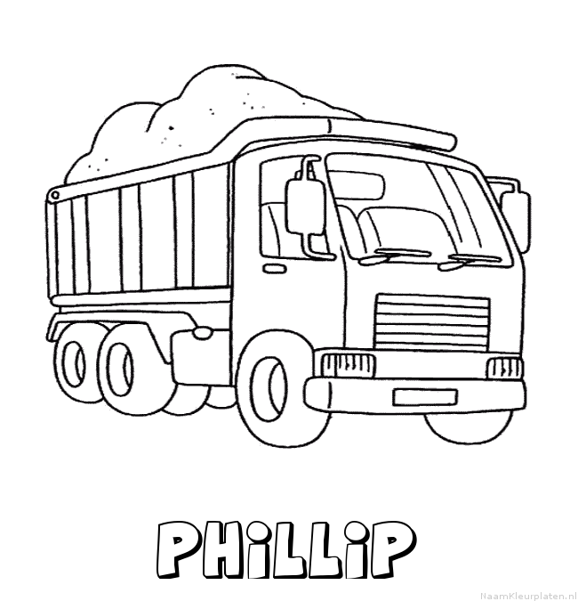 Phillip vrachtwagen kleurplaat