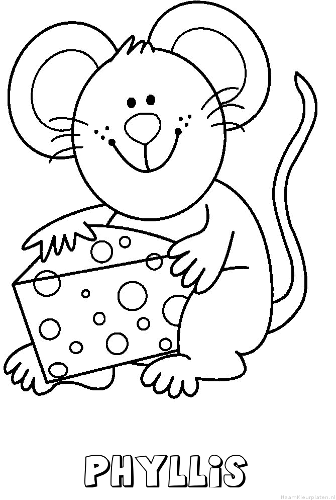 Phyllis muis kaas kleurplaat