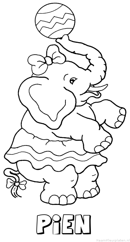 Pien olifant kleurplaat