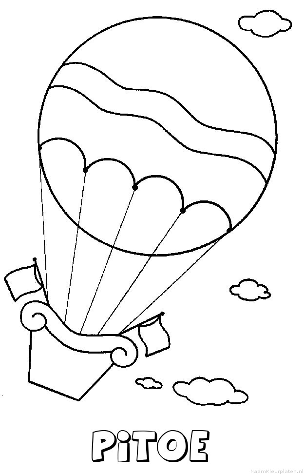 Pitoe luchtballon kleurplaat