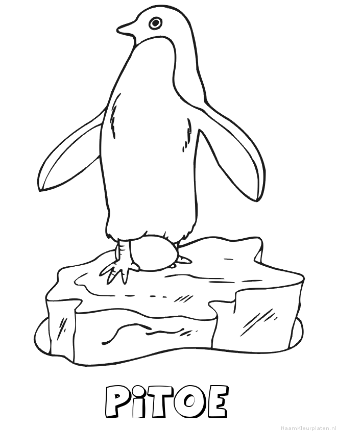 Pitoe pinguin kleurplaat