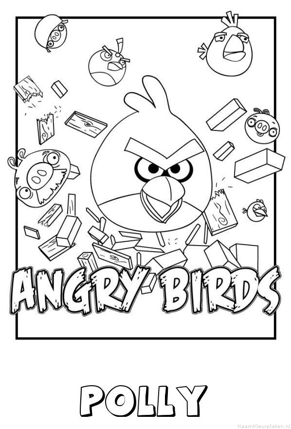 Polly angry birds kleurplaat