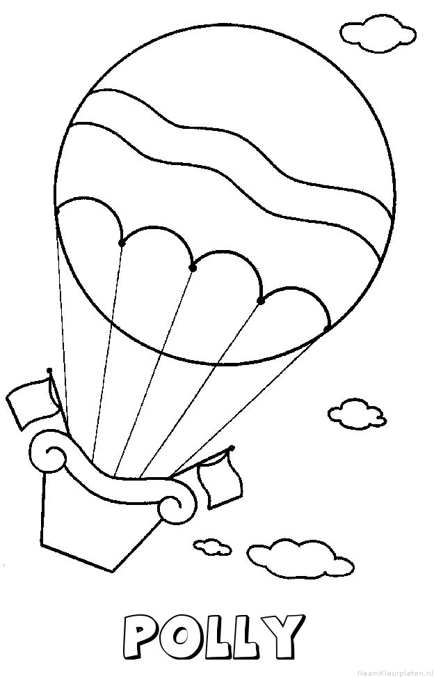Polly luchtballon kleurplaat