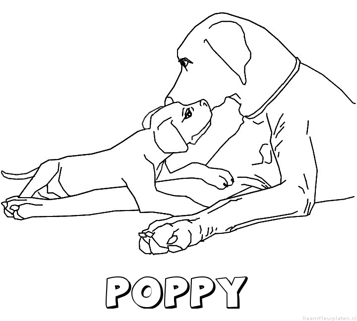 Poppy hond puppy kleurplaat