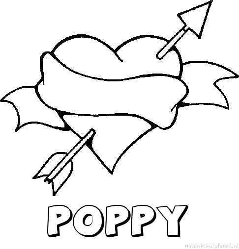 Poppy liefde kleurplaat
