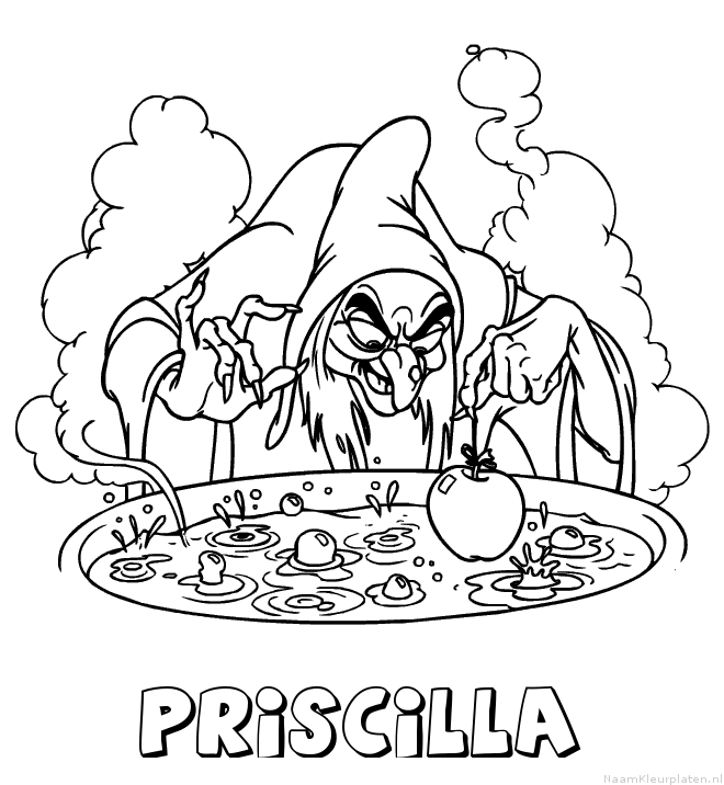 Priscilla heks kleurplaat
