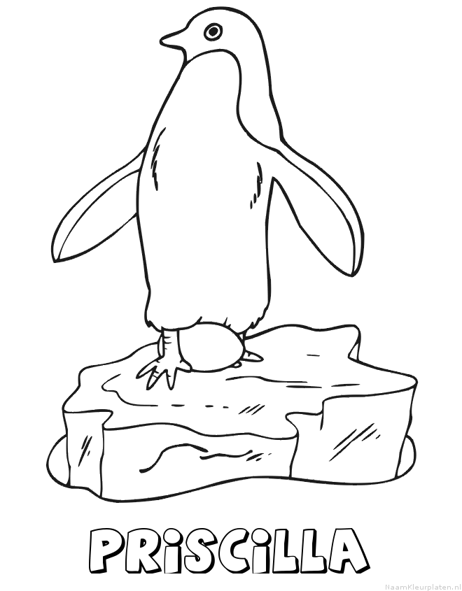 Priscilla pinguin kleurplaat