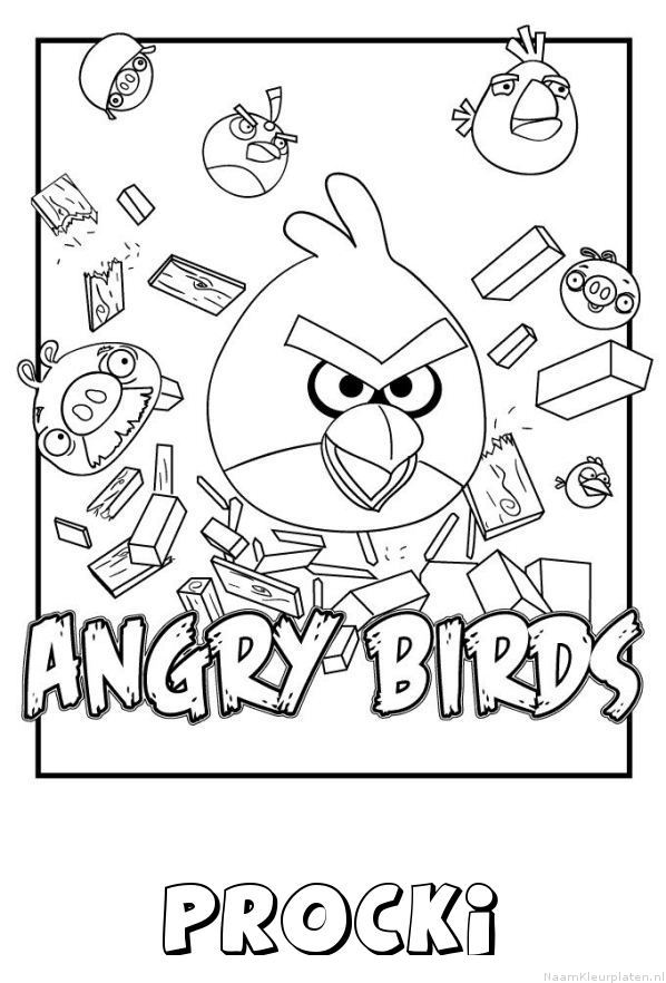 Procki angry birds kleurplaat