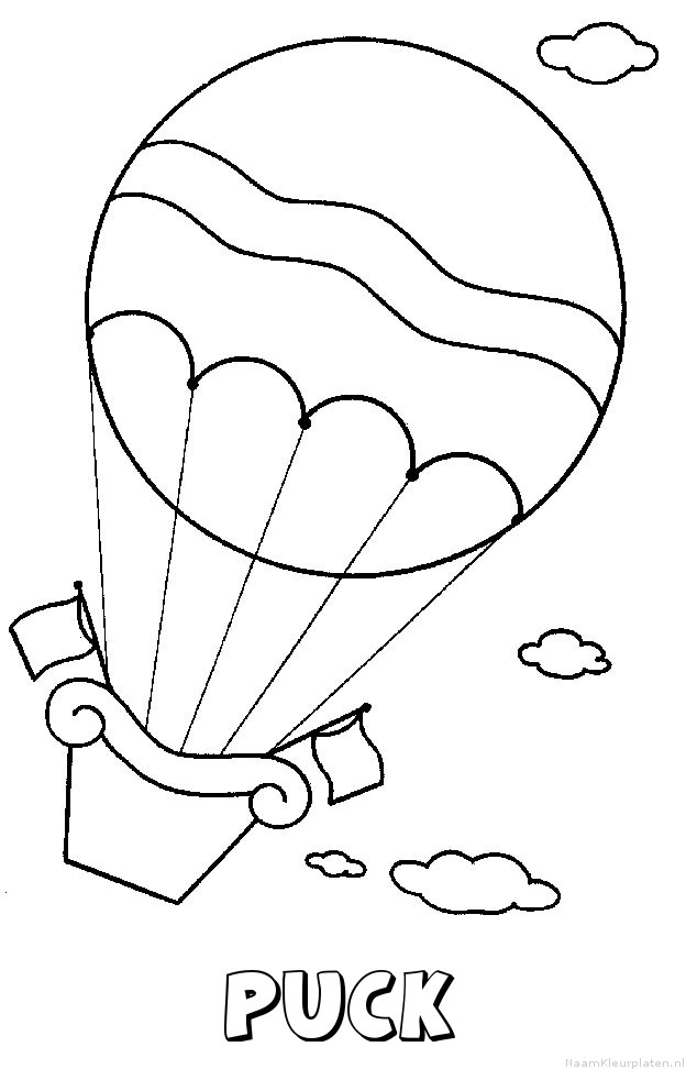 Puck luchtballon kleurplaat