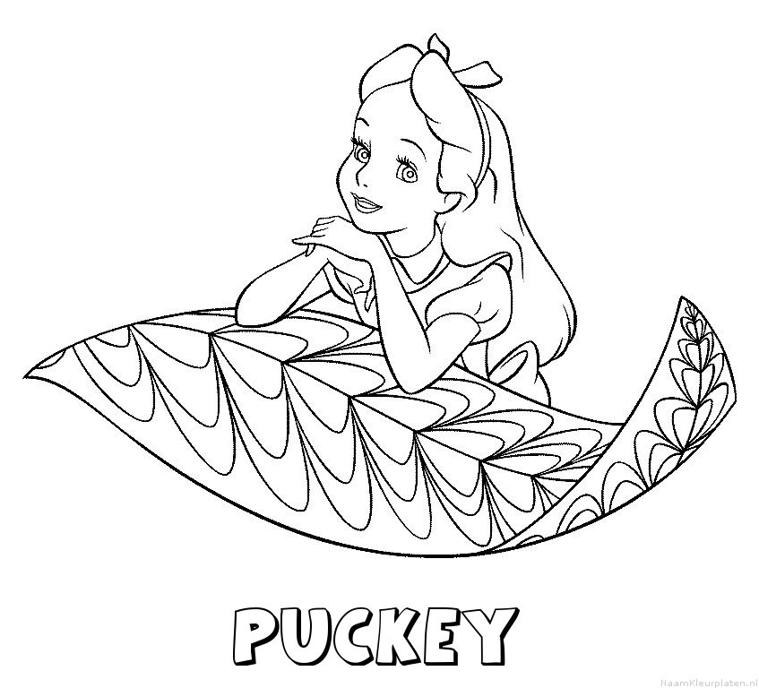 Puckey alice in wonderland kleurplaat