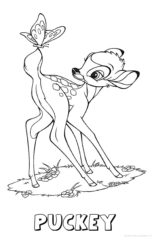 Puckey bambi kleurplaat