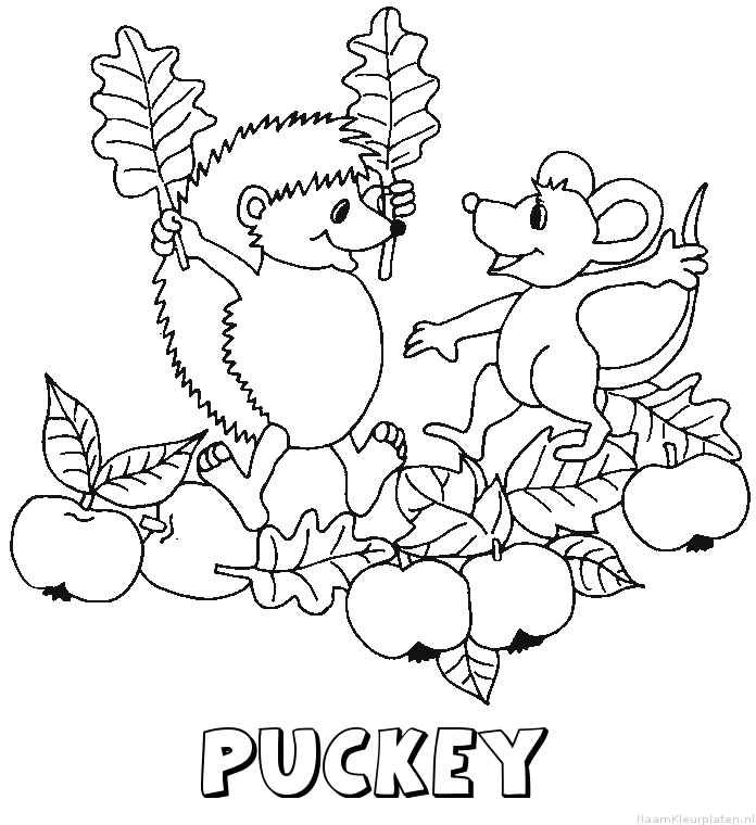 Puckey egel kleurplaat