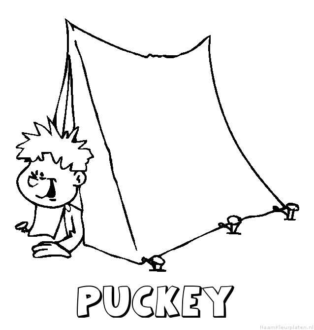 Puckey kamperen kleurplaat