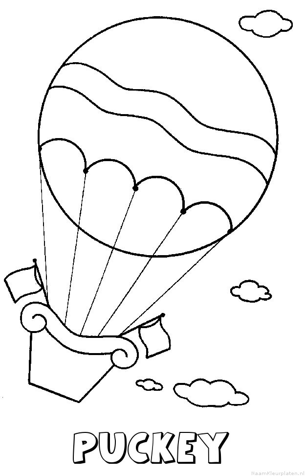 Puckey luchtballon kleurplaat