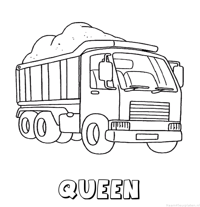 Queen vrachtwagen kleurplaat
