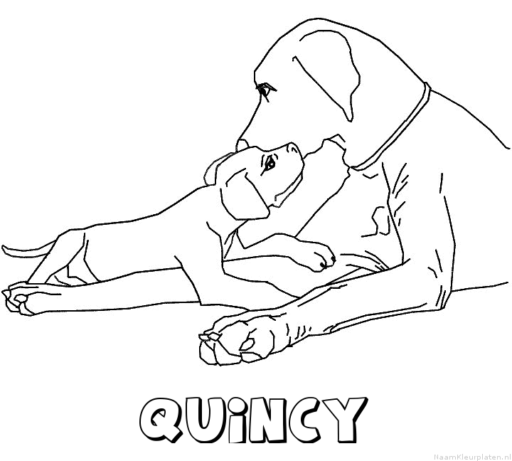 Quincy hond puppy kleurplaat