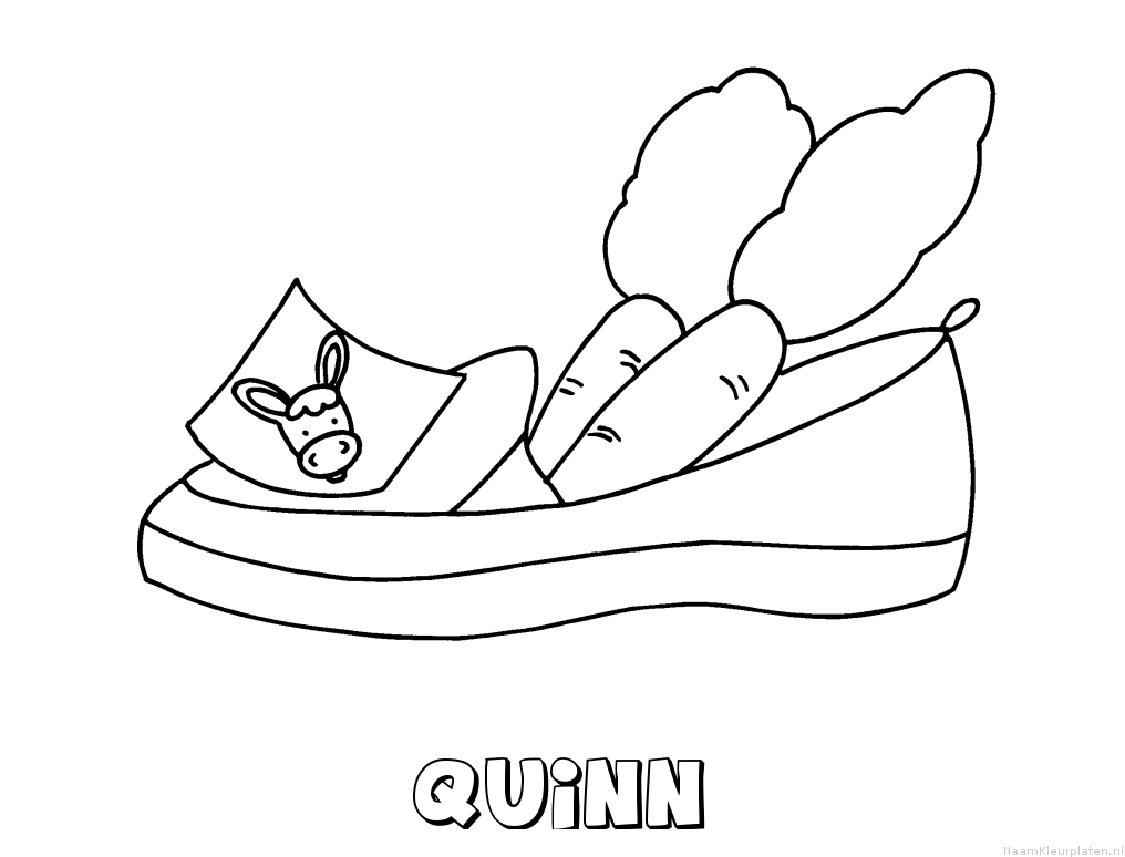 Quinn schoen zetten kleurplaat