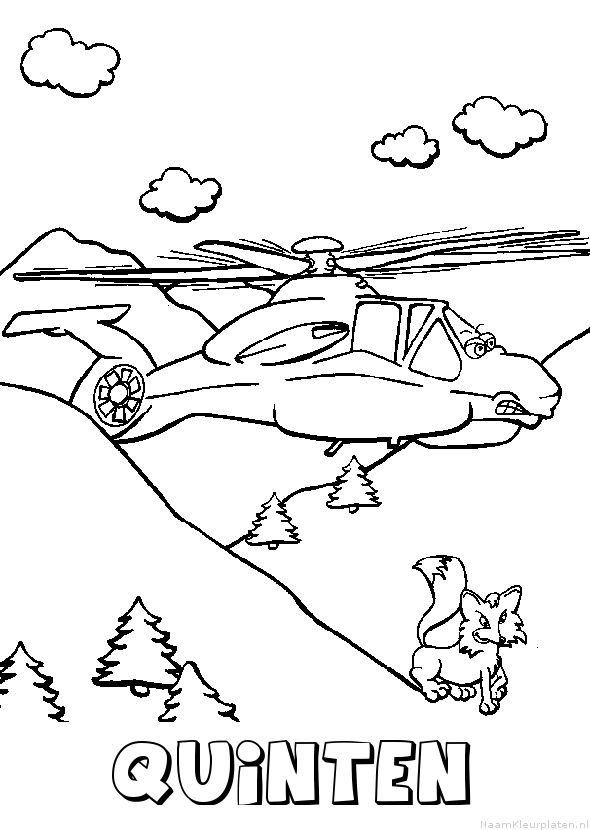 Quinten helikopter kleurplaat
