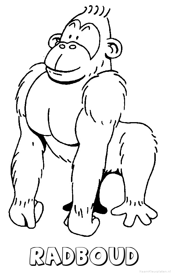 Radboud aap gorilla kleurplaat