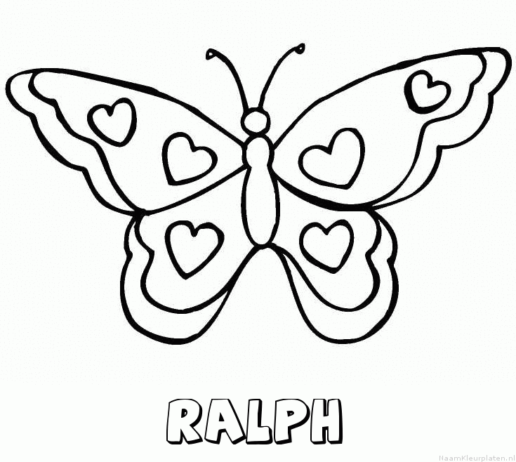 Ralph vlinder hartjes kleurplaat