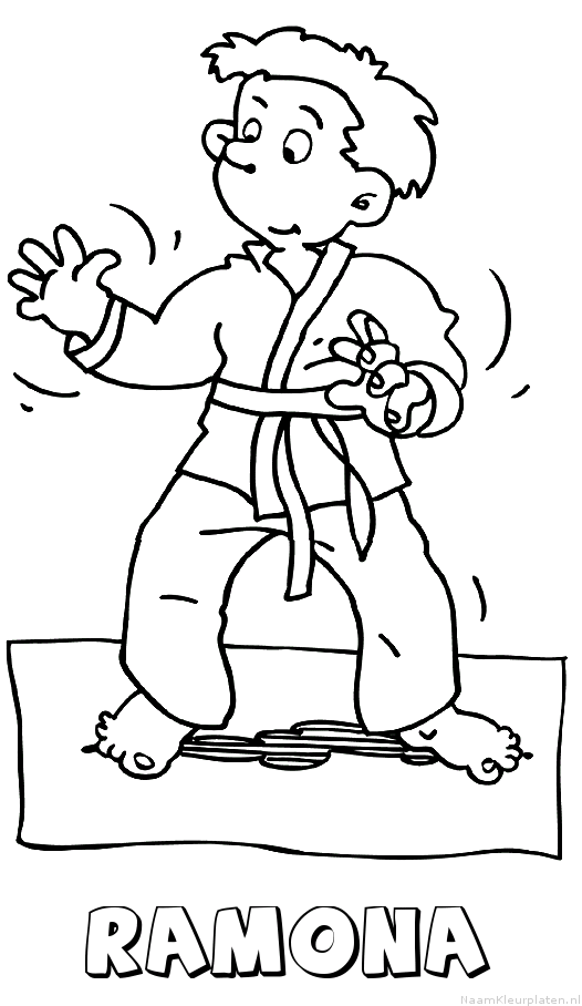 Ramona judo kleurplaat