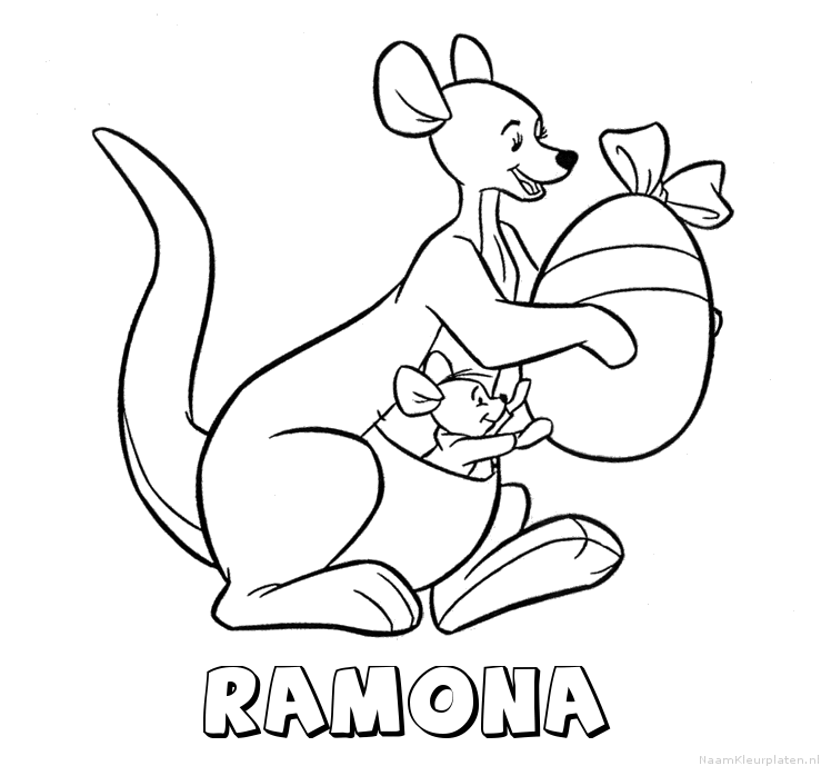 Ramona kangoeroe kleurplaat