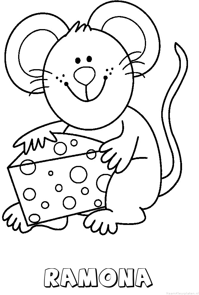 Ramona muis kaas kleurplaat