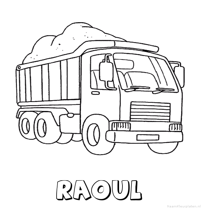 Raoul vrachtwagen kleurplaat