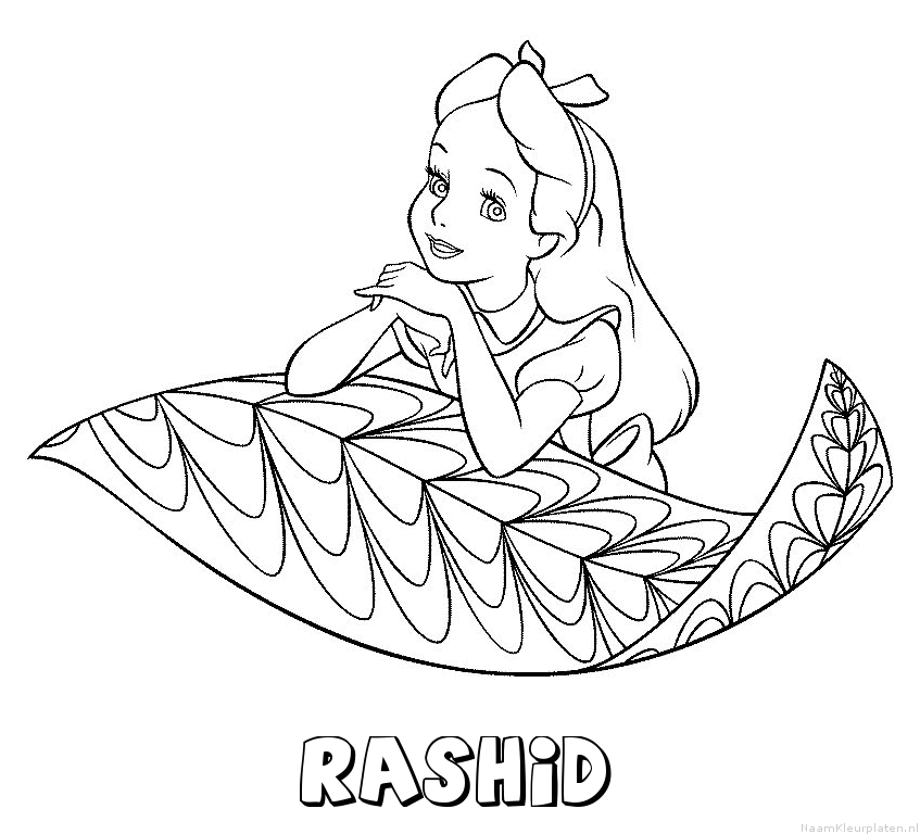 Rashid alice in wonderland kleurplaat