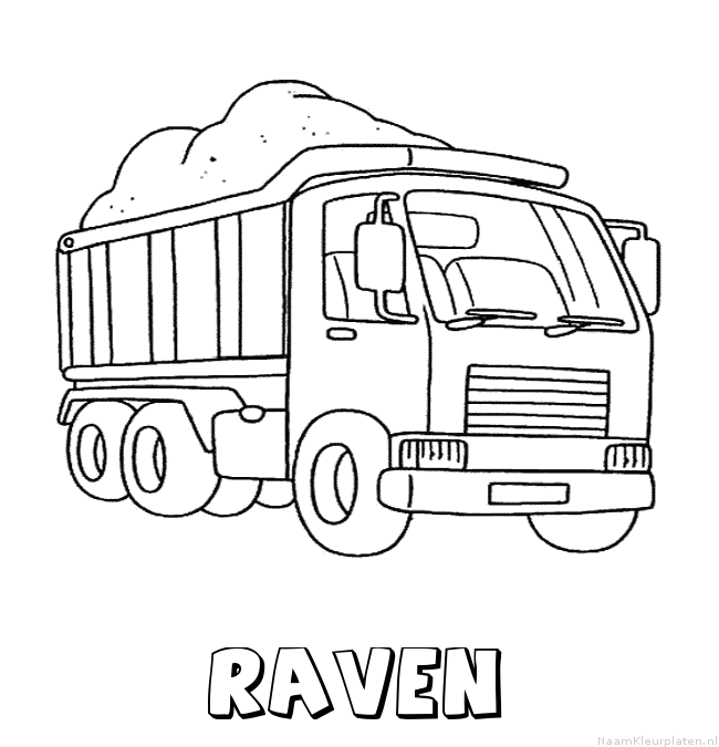 Raven vrachtwagen kleurplaat