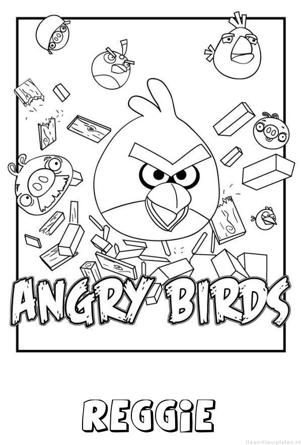 Reggie angry birds kleurplaat