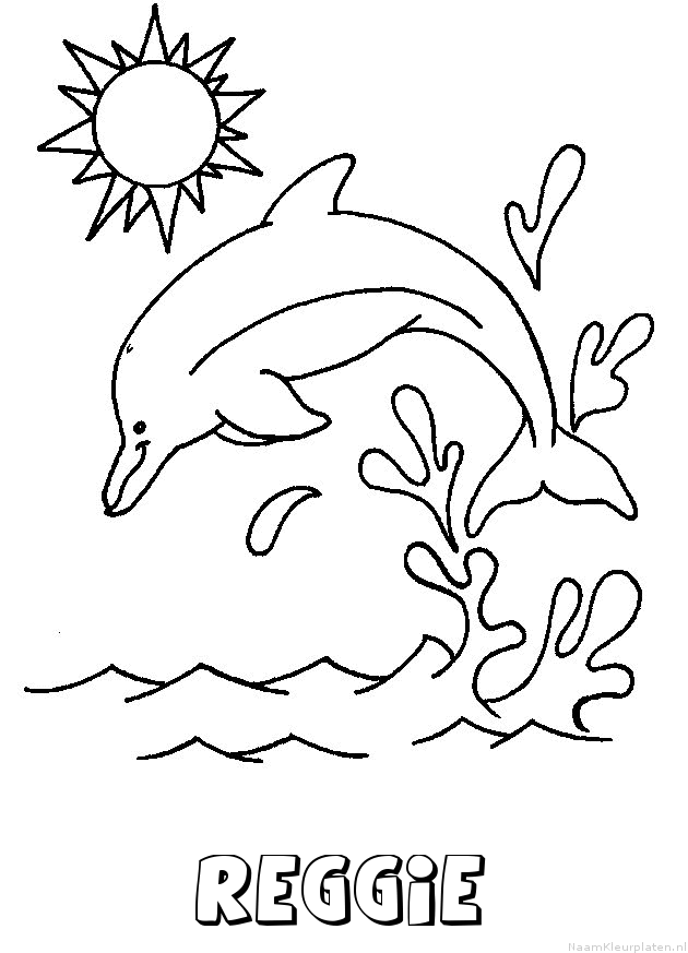 Reggie dolfijn kleurplaat