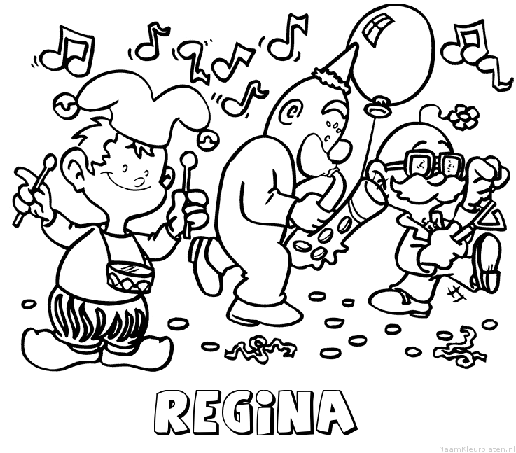 Regina carnaval kleurplaat