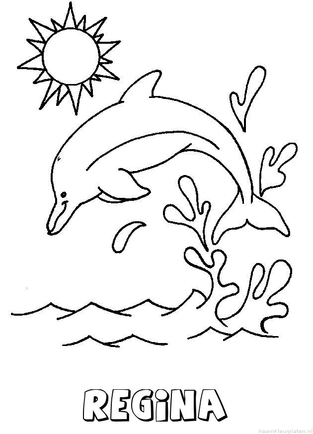 Regina dolfijn kleurplaat