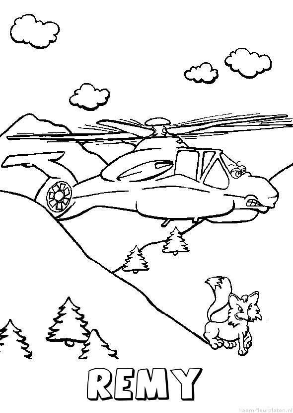 Remy helikopter kleurplaat