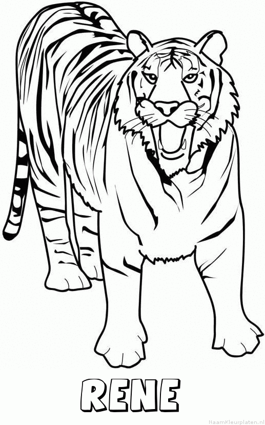 Rene tijger 2 kleurplaat