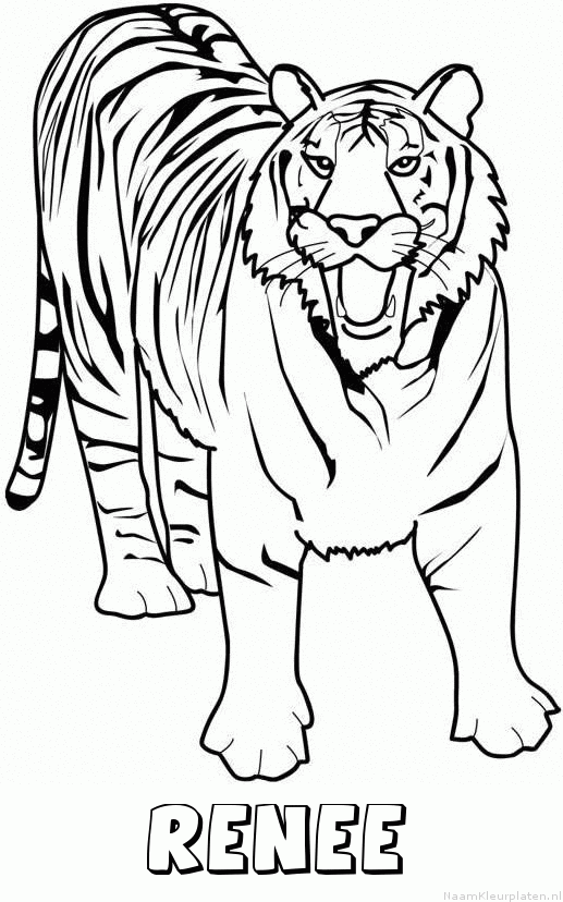 Renee tijger 2 kleurplaat