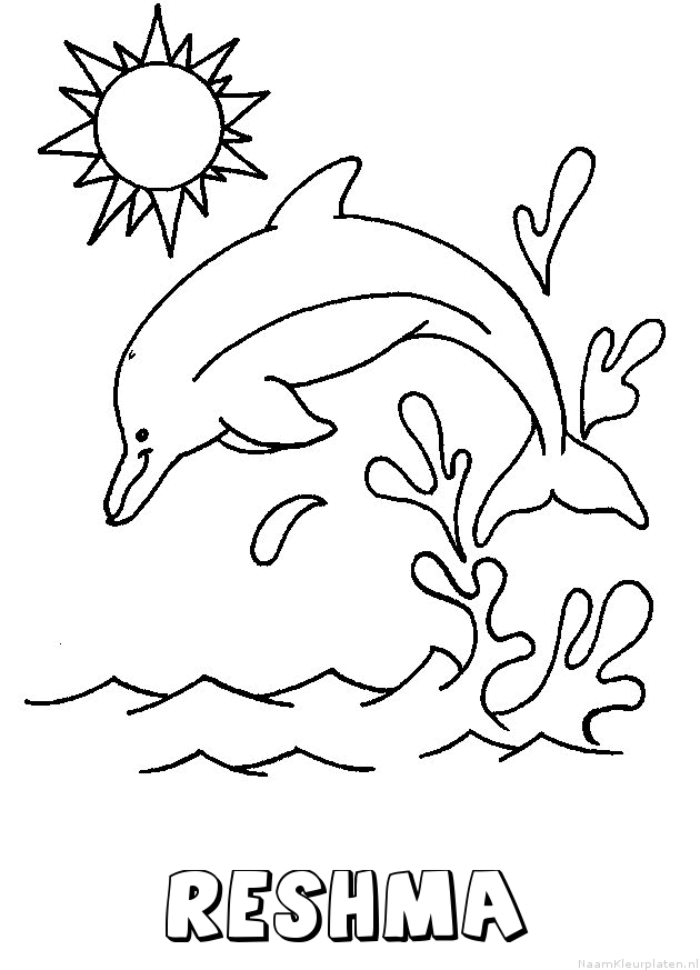 Reshma dolfijn kleurplaat